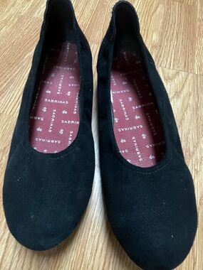 Sabrinas Black Suede Ballet Flats Made in Spain EU 39 US 8.5